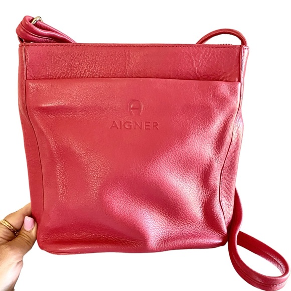 Etienne Aigner Handbags - Etienne Aigner red leather womens crossbody bag with loads of pockets